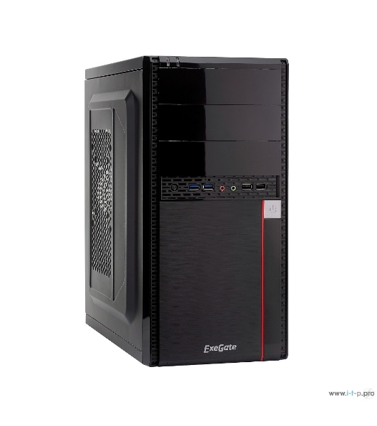 Компьютерный корпус Minitower ExeGate MA-371X Black, mATX (UN350, 120мм) 2хUSB+2хUSB 3.0, Audio