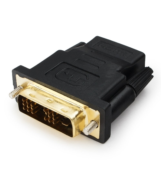 Переходник Cablexpert HDMI-DVI 19F/19M золотые разъемы, пакет, черный