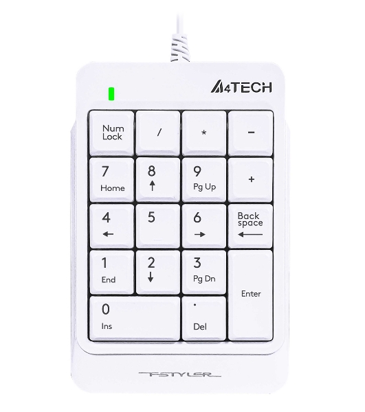 Числовой блок проводной A4Tech Fstyler FK13P, USB, белый