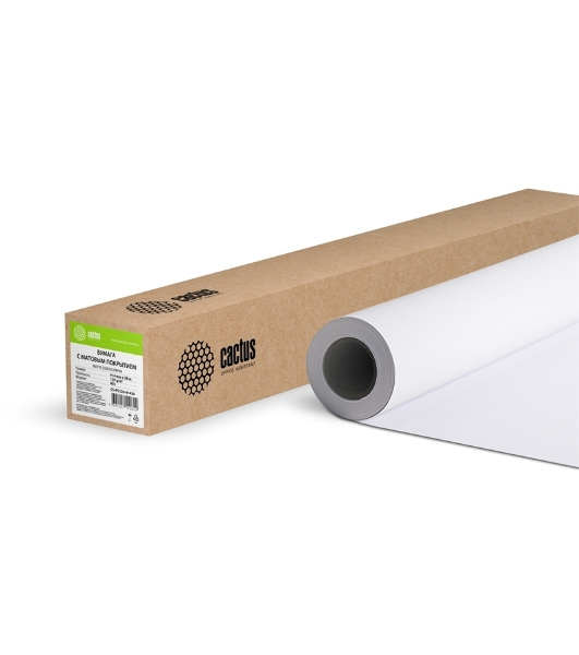 Бумага Cactus CS-PC120-91430 36'(A0) 914мм-30м/120г/м2/белый матовое универсальная (с покрытием) втулка:50.8мм (2')