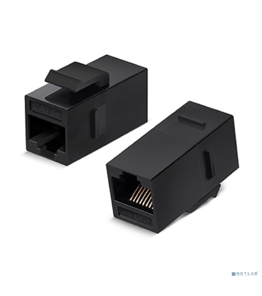 Проходной адаптер (coupler) Cabeus, RJ45(8p8c), keystone, кат. 5е, неэкр., черный