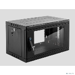 Шкаф коммутационный ЦМО (ШРН-6.500-9005) настенный 6U 600x500 мм пер. дв. стекл 200 кг черный 470 мм 180 град., фото4