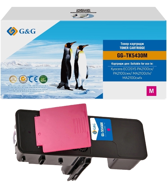 Картридж лазерный G&G GG-TK5430M TK-5430M пурпурный (1250 стр.) для Kyocera Ecosys PA2100cx/PA2100cwx/MA2100cfx/MA2100cwfx