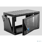Шкаф коммутационный ЦМО (ШРН-6.500-9005) настенный 6U 600x500 мм пер. дв. стекл 200 кг черный 470 мм 180 град., фото3
