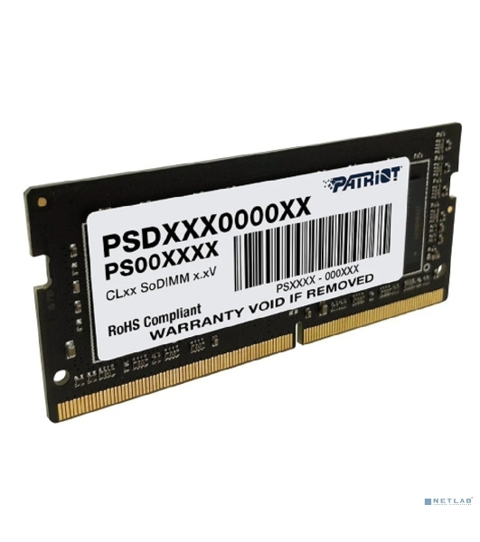 Оперативная память Patriot Signature, DDR4, 8GB (1x8GB), 3200 MHz, CL22, без радиатора, SO-DIMM
