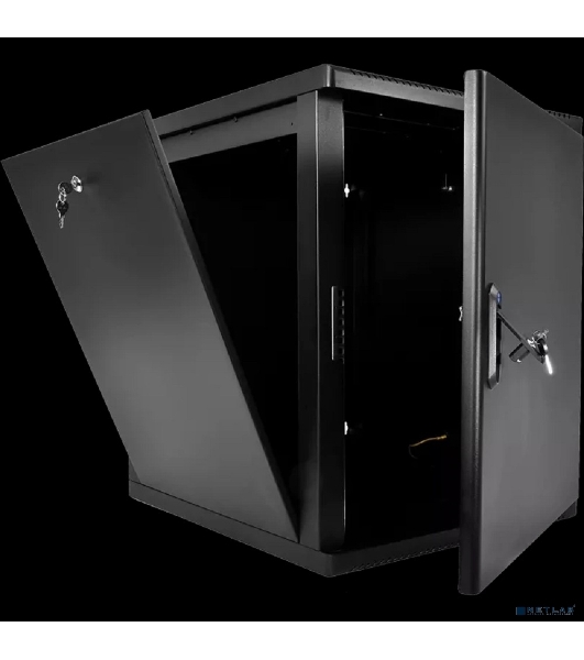 Шкаф телекоммуникационный ЦМО настенный разборный 15U (600 x 520) съемные стенки, дверь металл, черный (ШРН-М-15.500.1-9005)