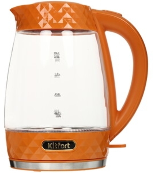 Чайник электрический Kitfort KT-6123-4 2л. 2200Вт оранжевый (корпус: стекло)