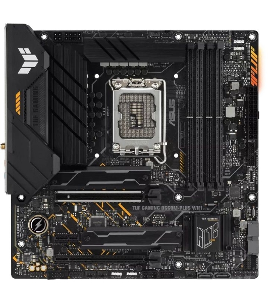 Материнская плата ASUS TUF GAMING B660M-PLUS WIFI, LGA 1700, Intel B660, 4xDDR5, 4xSATA, 2xM.2, 1xPCIe 5.0 x16, 1xPCIe 3.0 x4, 1xPCIe x1, 1xDP, 1xHDMI, 1x 2.5Gb LAN, 4xUSB-A 3.2 Gen 2, 1xUSB-A 3.2 Gen 1, 2xUSB 2.0, 1xUSB-C 3.2 Gen 2x2, 5x3.5 мм, 7.1, mATX