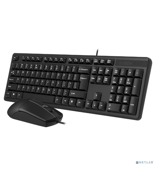 Комплект клавиатура+мышь A4Tech KK-3330 проводной, USB, 1200 DPI, чёрный