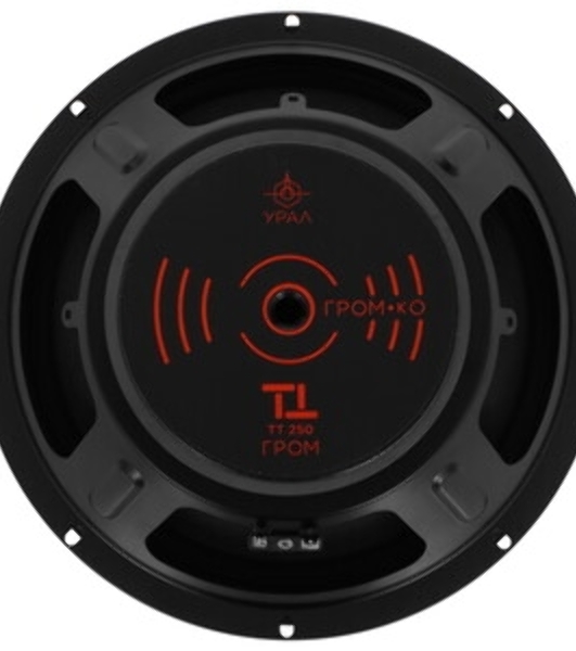 Колонки автомобильные Ural ТТ 250 ГРОМ (без решетки) 98.5дБ 4Ом 25 см (10 дюйм) (ком.: 2кол.) среднечастотные однополосные