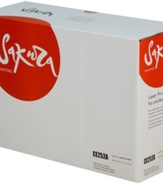Картридж лазерный Sakura CE252A для HPColor LaserJet CM3530MFP/CM3530fsMFP/CP3525/CP3525n/CP3525dn/CP3525x, желтый, 7000 к.
