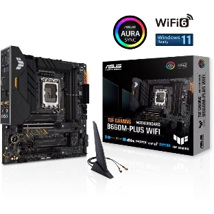 Материнская плата ASUS TUF GAMING B660M-PLUS WIFI, LGA 1700, Intel B660, 4xDDR5, 4xSATA, 2xM.2, 1xPCIe 5.0 x16, 1xPCIe 3.0 x4, 1xPCIe x1, 1xDP, 1xHDMI, 1x 2.5Gb LAN, 4xUSB-A 3.2 Gen 2, 1xUSB-A 3.2 Gen 1, 2xUSB 2.0, 1xUSB-C 3.2 Gen 2x2, 5x3.5 мм, 7.1, mATX