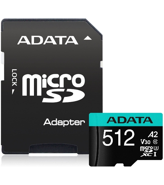 Флеш карта MICRO SDXC 512Gb W/AD. AUSDX512GUI3V30SA2-RA1 ADATA