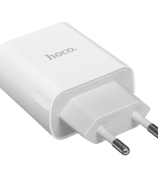 Сетевое зарядное устройство HOCO C80A Rapido 1xUSB + 1xUSB-C, 3.1A, 20W, белый