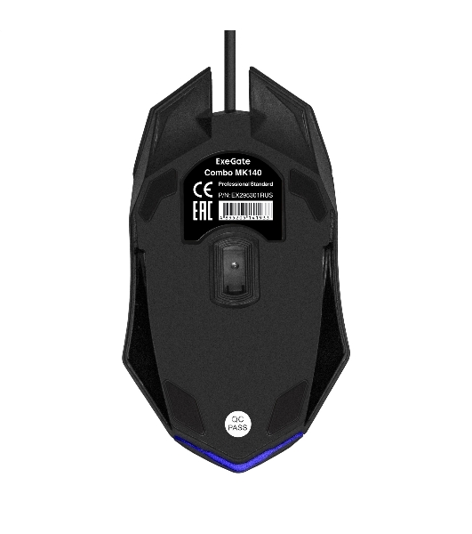 Комплект клавиатура+мышь ExeGate MK140 проводной, USB, 1000 DPI, чёрный/белый