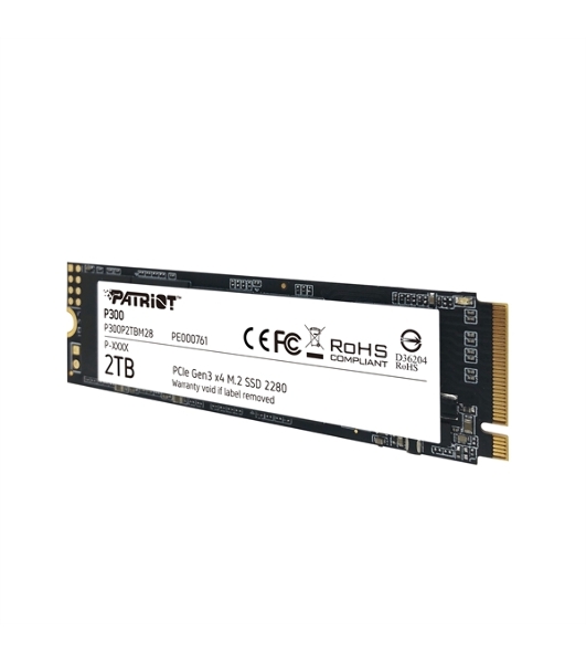 Накопитель SSD Patriot P300, 2Tb, PCIe 3.0 x4, M.2 2280, NVMe, R/W 2100/1650
