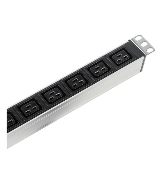 Верт блок розет Rem-16 с авт 16А 10 Shuko 10IEC60320 C19 16A алюм 33-38U 3м