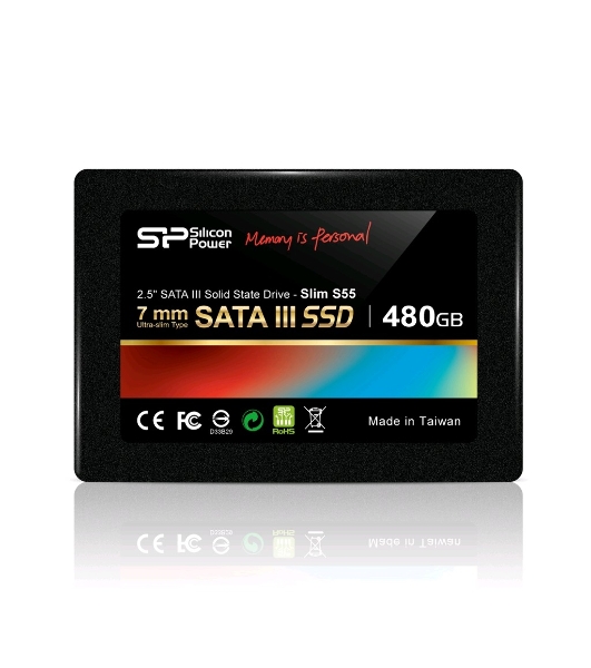 Накопитель SSD Silicon Power Slim S55, 480Gb, SATA, 2.5', R/W 560/530