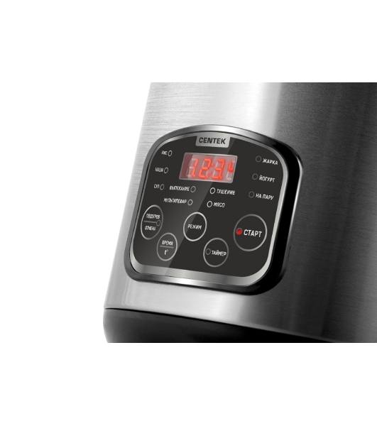 Мультиварка Centek CT-1490 (сталь)скороварка,1000Вт; 5.0л, 8 программ, ненагр крышка, а/п покр(4)