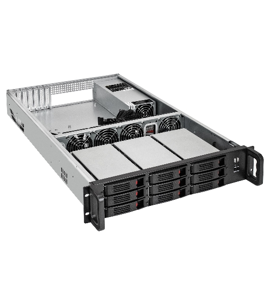 Серверный корпус ExeGate Pro 2U650-HS09 (RM 19', высота 2U, глубина 650, БП 2U-920ADS, 9xHotSwap, 2*USB)
