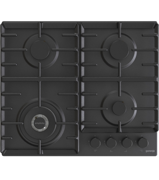 Газовая варочная панель Gorenje GW642SYB, 4 конфорки, эмалированная сталь, черный