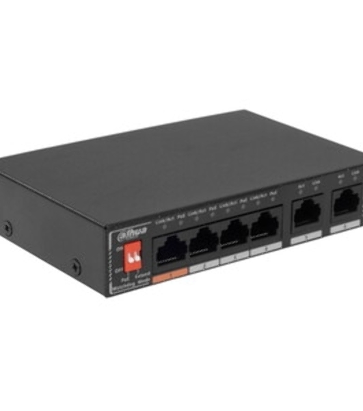 Коммутатор Dahua DH-SF1006LP, 6×100 Мбит/с, неуправляемый