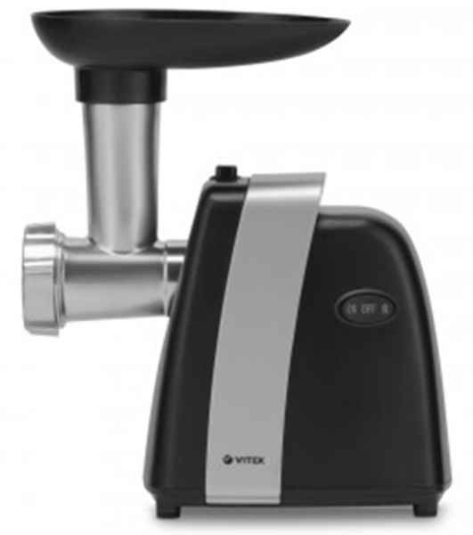 Мясорубка электрическая Vitek VT-3615 черный, 1700 Вт, 2.0 кг/мин, реверс, защита от перегрузки, насадки - 4