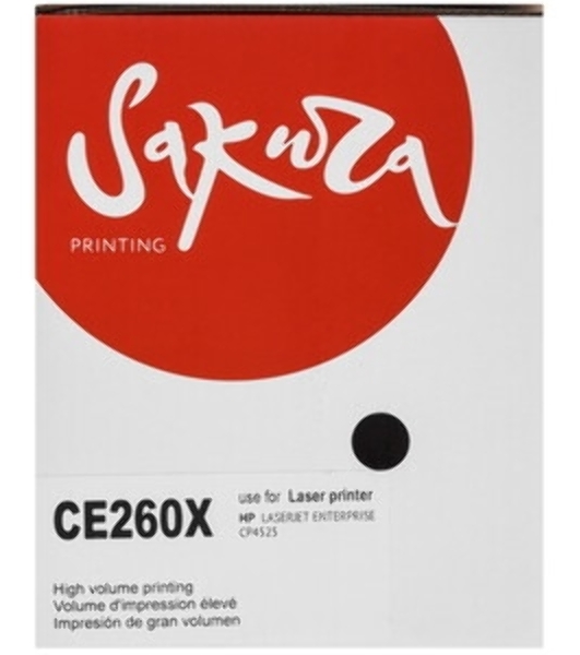Картридж лазерный Sakura CE260X для HP Color LaserJet CP4020/4025/4520/4525, черный, 17000 к.