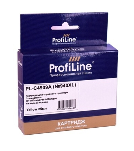 Картридж струйный ProfiLine PL-C4909A №940XL для принтеров HP Officejet Pro 8000/8500 Yellow пигмент