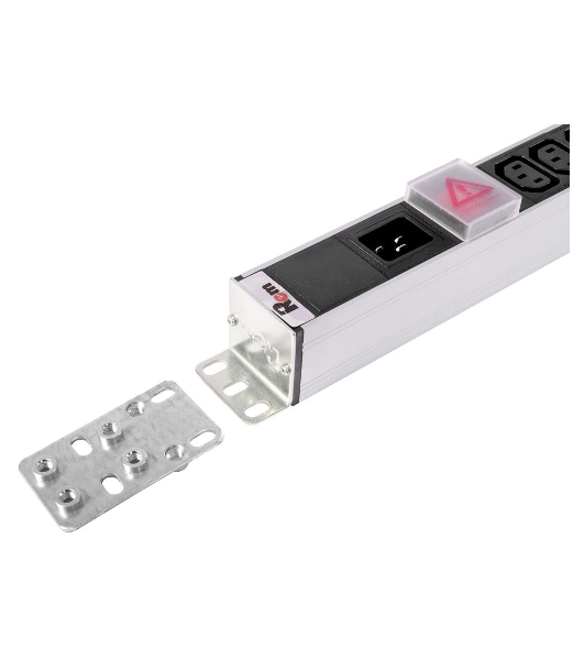 Вертикальный блок розеток ЦМО Rem-16 с выкл., 14 IEC 60320 C13, 10 C19, вход C20 16A, алюм., 33-38U (R-16-14C13-10C19-V-1420)