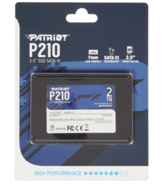 Накопитель SSD Patriot P210, 2Tb, SATA III, 2.5', R/W 520/430