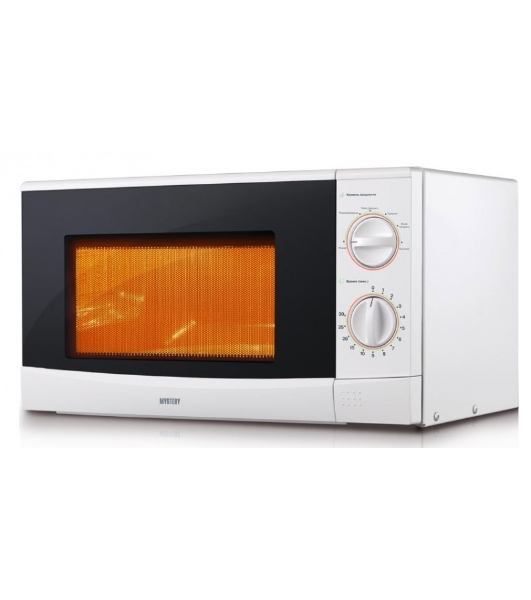 Микроволновая печь Mystery MMW-2012 белый, 20 л, 800 Вт, переключатели - поворотный механизм