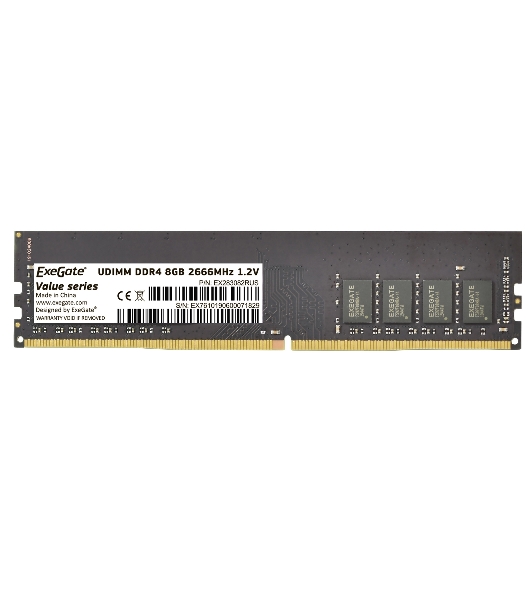 Оперативная память Exegate, DDR4, 8GB (1x8 GB), 2666 MHz, CL19, DIMM, OEM