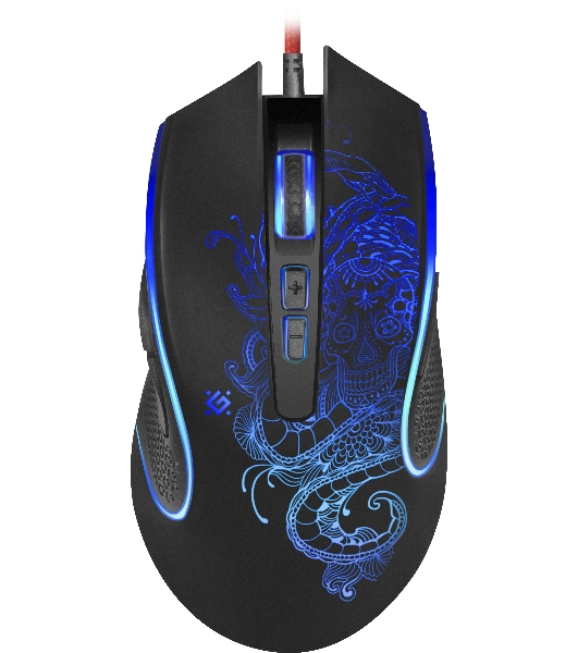 Мышь проводная Defender Venom GM-640L черный, 3200 dpi, USB, кнопки - 8