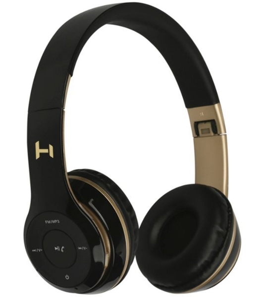 Беспроводные/проводные наушники Harper HB-213 черный/золотой, накладные, Bluetooth + проводной, до 5 ч