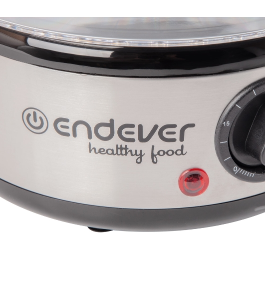 Пароварка Endever Vita-173 черный/стальной, 6 л, ярусы - 3, 800 Вт, механическое