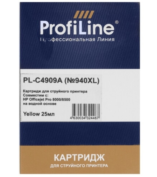 Картридж струйный ProfiLine PL-C4909A №940XL для принтеров HP Officejet Pro 8000/8500 Yellow пигмент