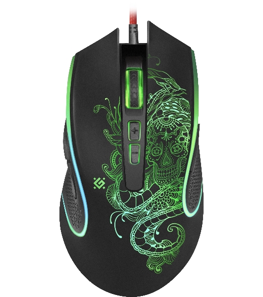 Мышь проводная Defender Venom GM-640L черный, 3200 dpi, USB, кнопки - 8
