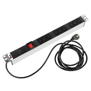 Аксессуар ЦМО Блок розеток Rem-16 с выкл., 9 IEC 60320 C13, 16A, алюм., 19', шнур 1,8 м. (R-16-9C13-V-440-1.8)