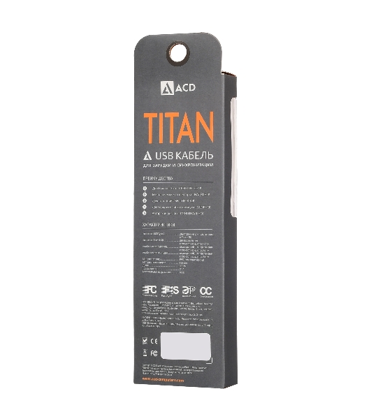 Кабель USB ACD-Titan Lightning - USB-A Нейлон, 1м, сине-черный