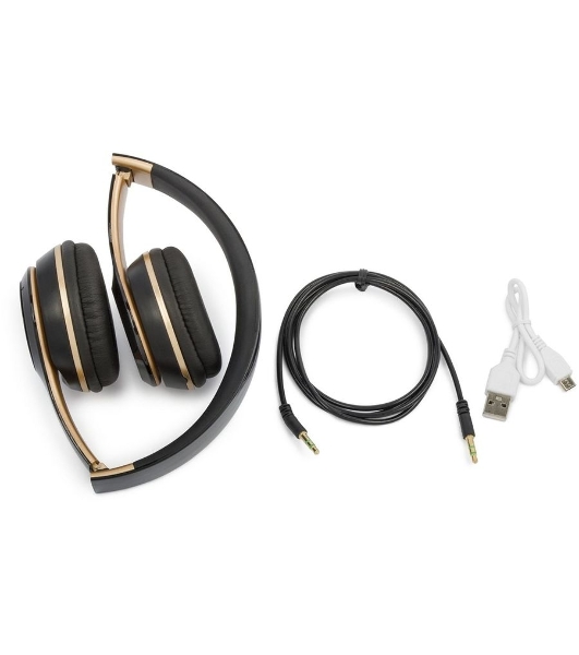 Беспроводные/проводные наушники Harper HB-213 черный/золотой, накладные, Bluetooth + проводной, до 5 ч