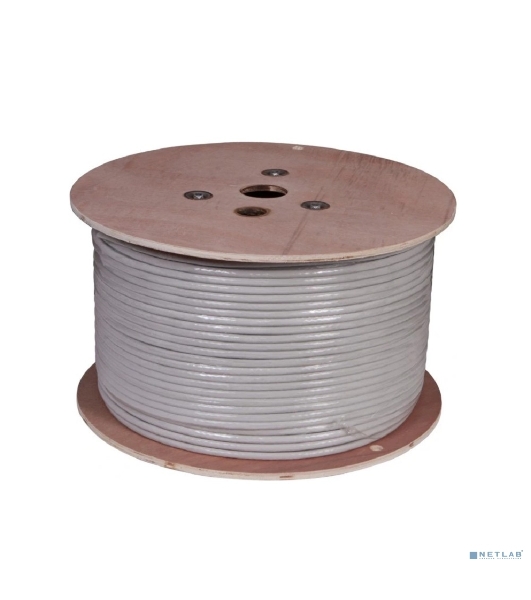 Кабель витая пара Rexant U/FTP, CAT 6A, ZH нг(А)-HF (LSZH), 4х2х0,57 мм, 23AWG, INDOOR, SOLID, серый, 305м PRO