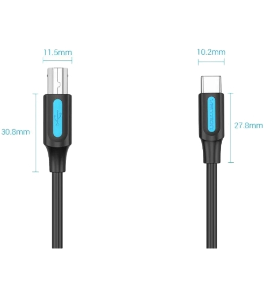 Кабель Vention USB 2.0 Type C M/BM - 2 м