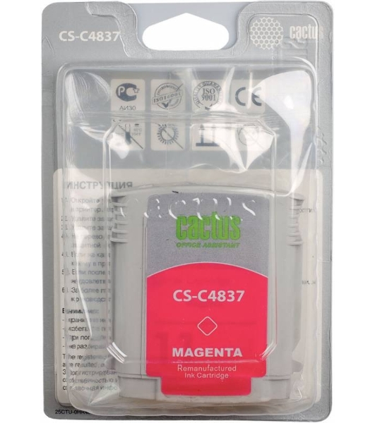 Картридж струйный Cactus CS-C4837 пурпурный (29 мл) для №11 HP 2000/2500/1000/1100/1200