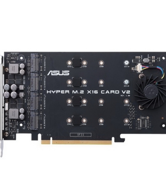 Внутренний адаптер ASUS для создания массивов RAID HYPER M.2 X16 CARD V2