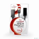 Конвертер HDMI->DisplayPort, Cablexpert DSC-HDMI-DP, HD19M+USBxHD20F, черный, фото 1