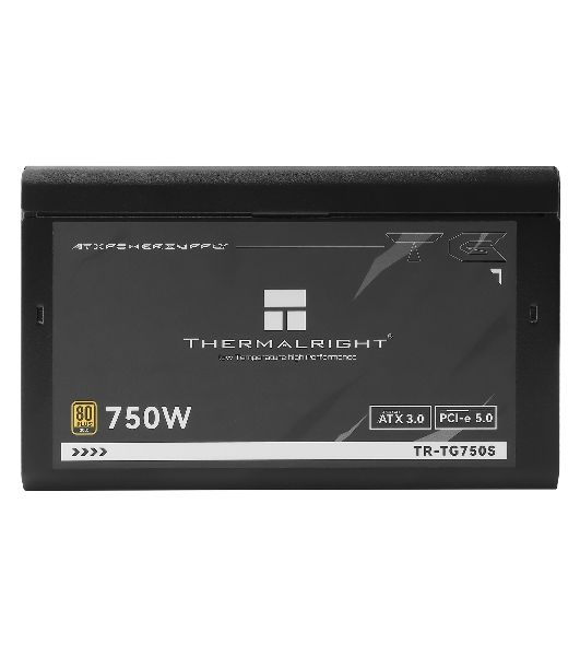 Блок питания Thermalright, 750W 80+ Gold (ATX, 3.0, PCIe 5.0, Non-modular, 1x24(20+4)pin, 1xCPU 8(4+4)pin, 2xPCIe*2 8(6+2)pin, 5xSATA3, 1x12+4pin (12VHPWR PCIe 5.0 12+4pin 600mm), 3xMOLEX4pin, Active, 120x120мм, 150x140x86mm, APFC, black)
