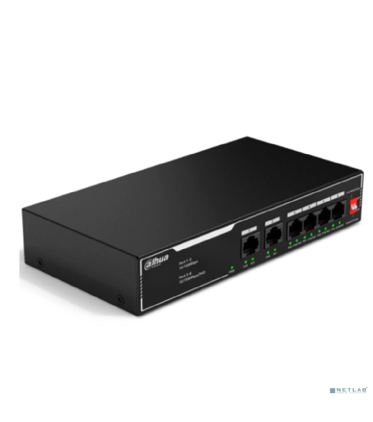 Коммутатор Dahua DH-SF1006LP, 6×100 Мбит/с, неуправляемый