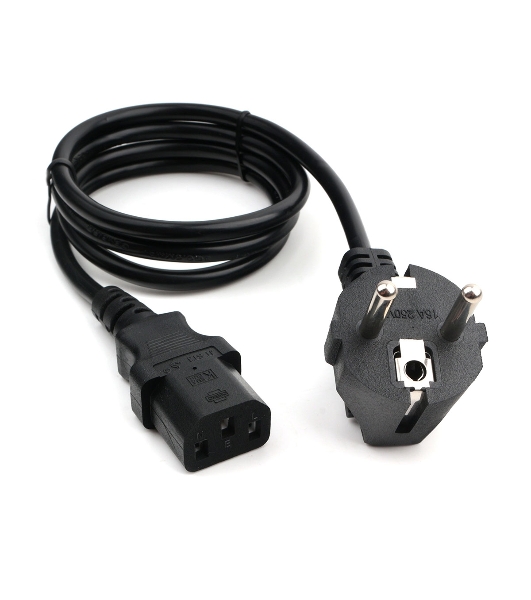 Кабель питания Cablexpert PC-186-1M, 1м, Schuko- C13, 6А, черный, с заземлением