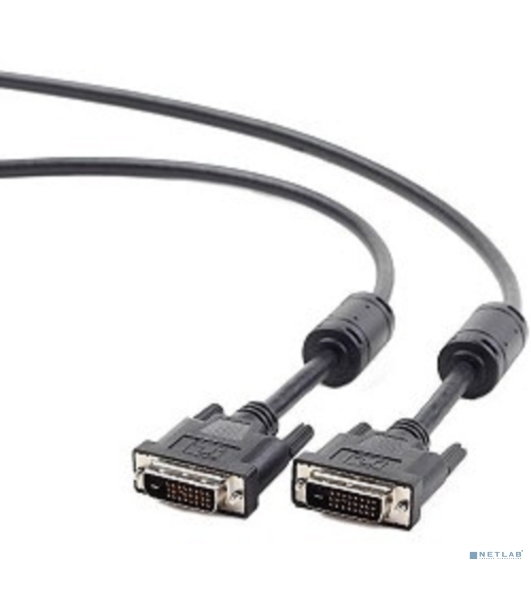 Кабель DVI-D single link Gembird/Cablexpert, 19M/19M, 1.8м, черный, экран, феррит.кольца, пакет (CC-DVI-BK-6)